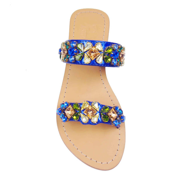 Royal Blue Jewel Sandals