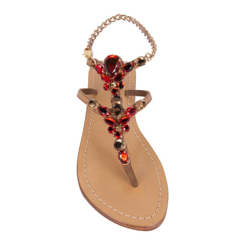 Topaz Metallic Bronze Jewel Sandal