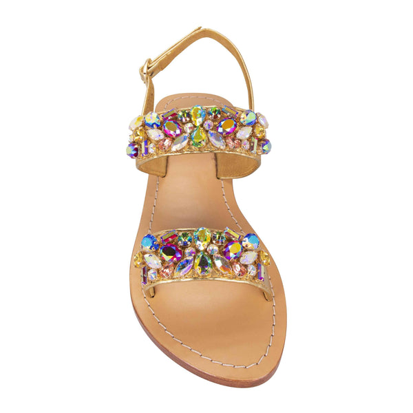 Rainbow Gold Jewel Sandals