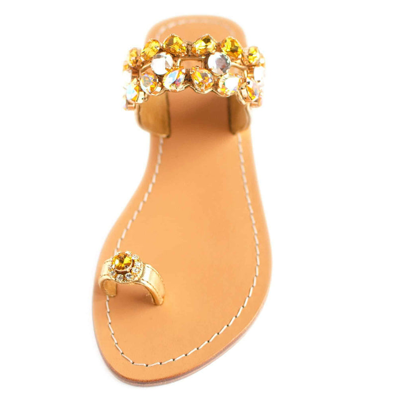 Topaz Gold Jewel Sandals