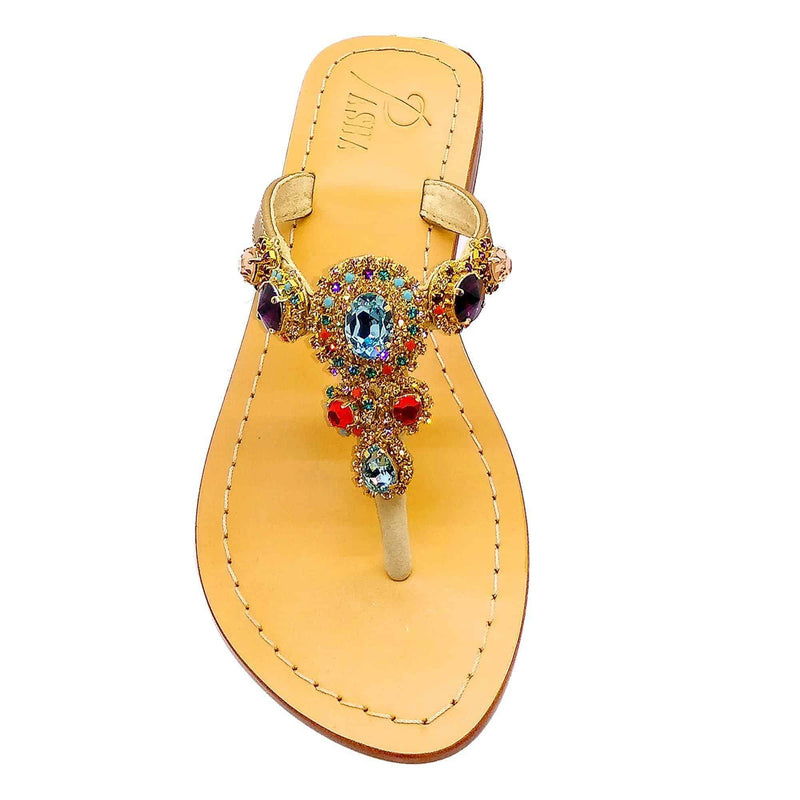 Concha Multi Gold Jewel Sandals