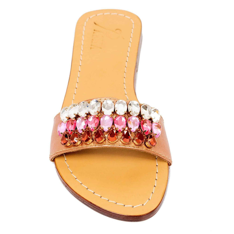 Pinky Metallic Rose Sandals