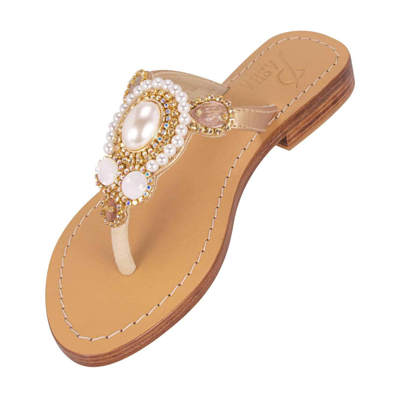 SIWALIK - Pasha | Handmade Leather Sandals with Czech Rhinestones - 