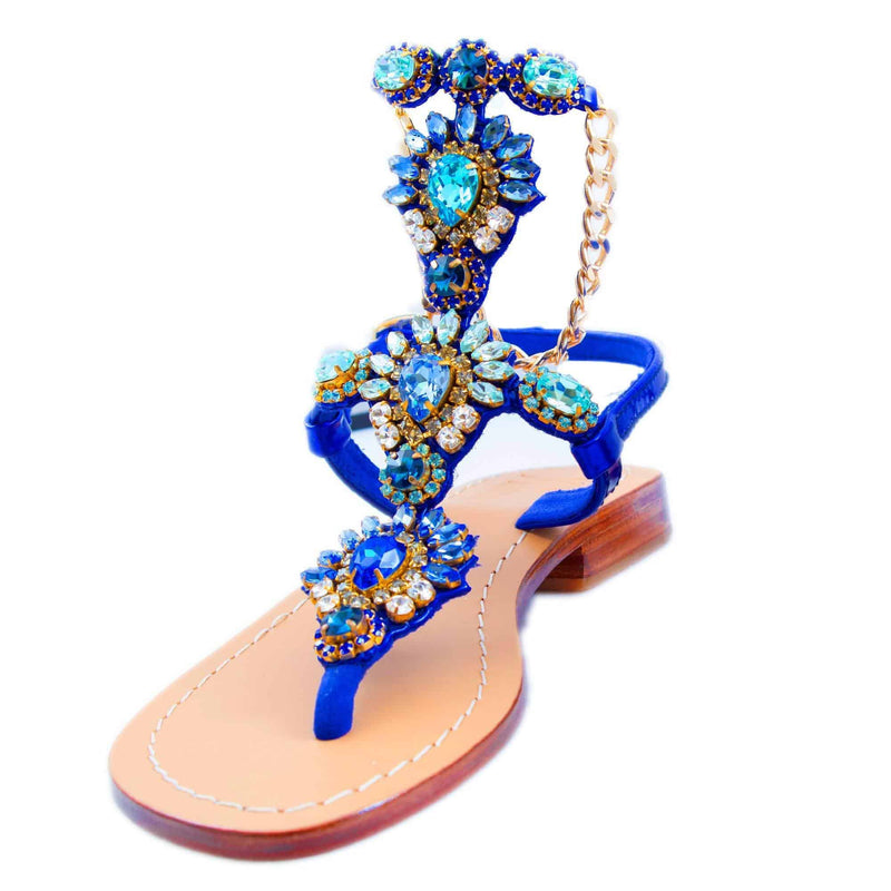 Spetses Admiral Blue Jewel Sandals