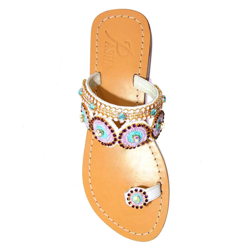 Surtsey Rose Opal White Sandals